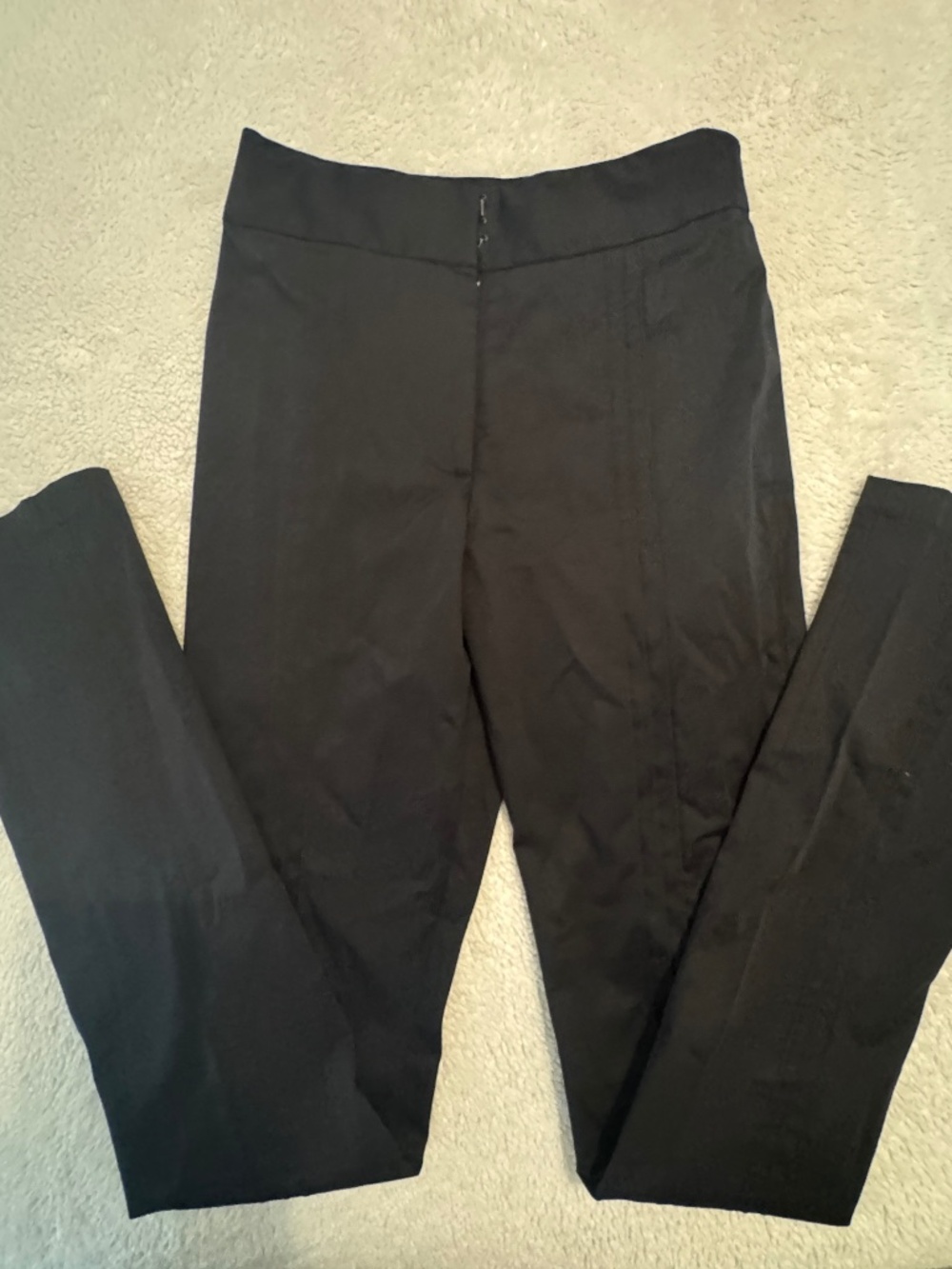 Christian Siriano Black Pleated Straight-Leg Pants